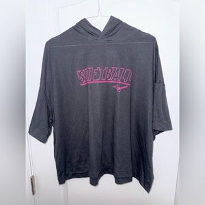 Mizuno Women’s Short Sleeve Infinity Hoodie in Black - XL